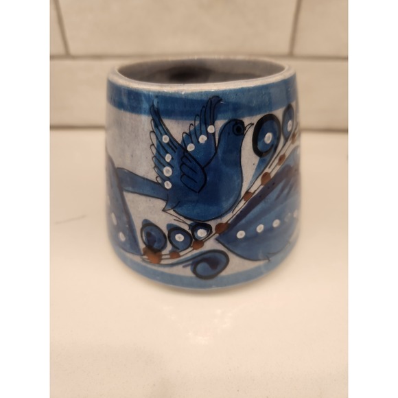 Tonala Other - Vintage Tonala Mexico Large 14 Ounce‎ Mug Blue Bird Floral Design Unique Style